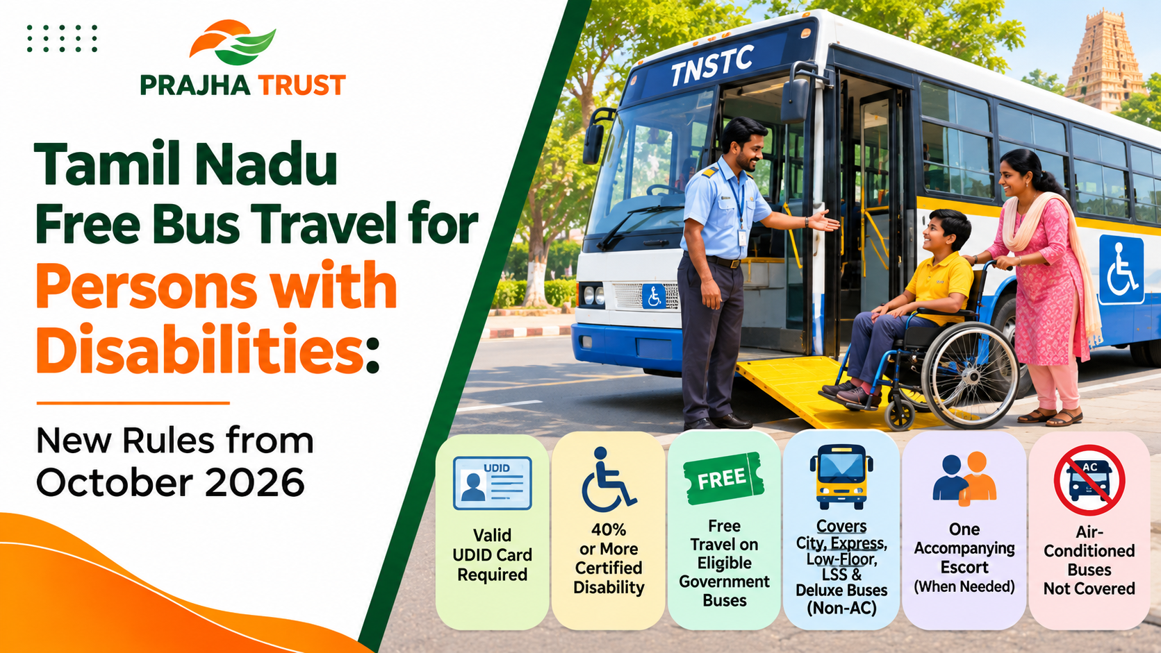 Tamil Nadu Free Bus Travel for Persons with Disabilities: New Rules from October 2026